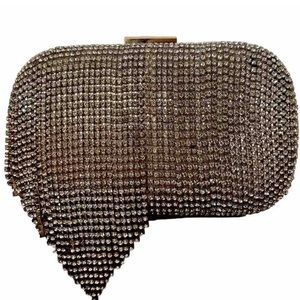 Marciano Luxury Rhinestone Fringe Clutch Handbag